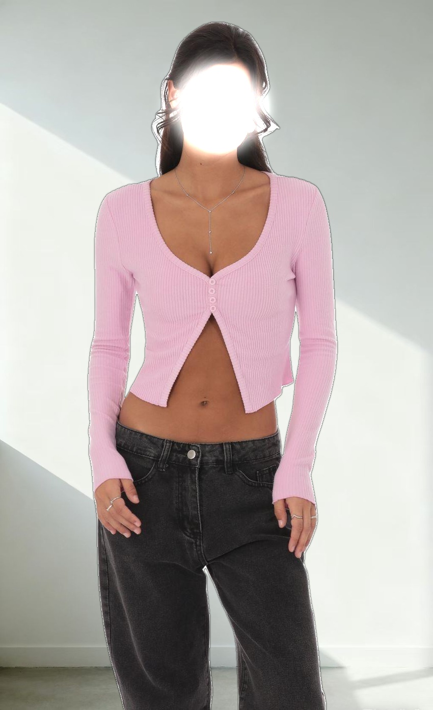 Ribbed Fly Away Top in Pink