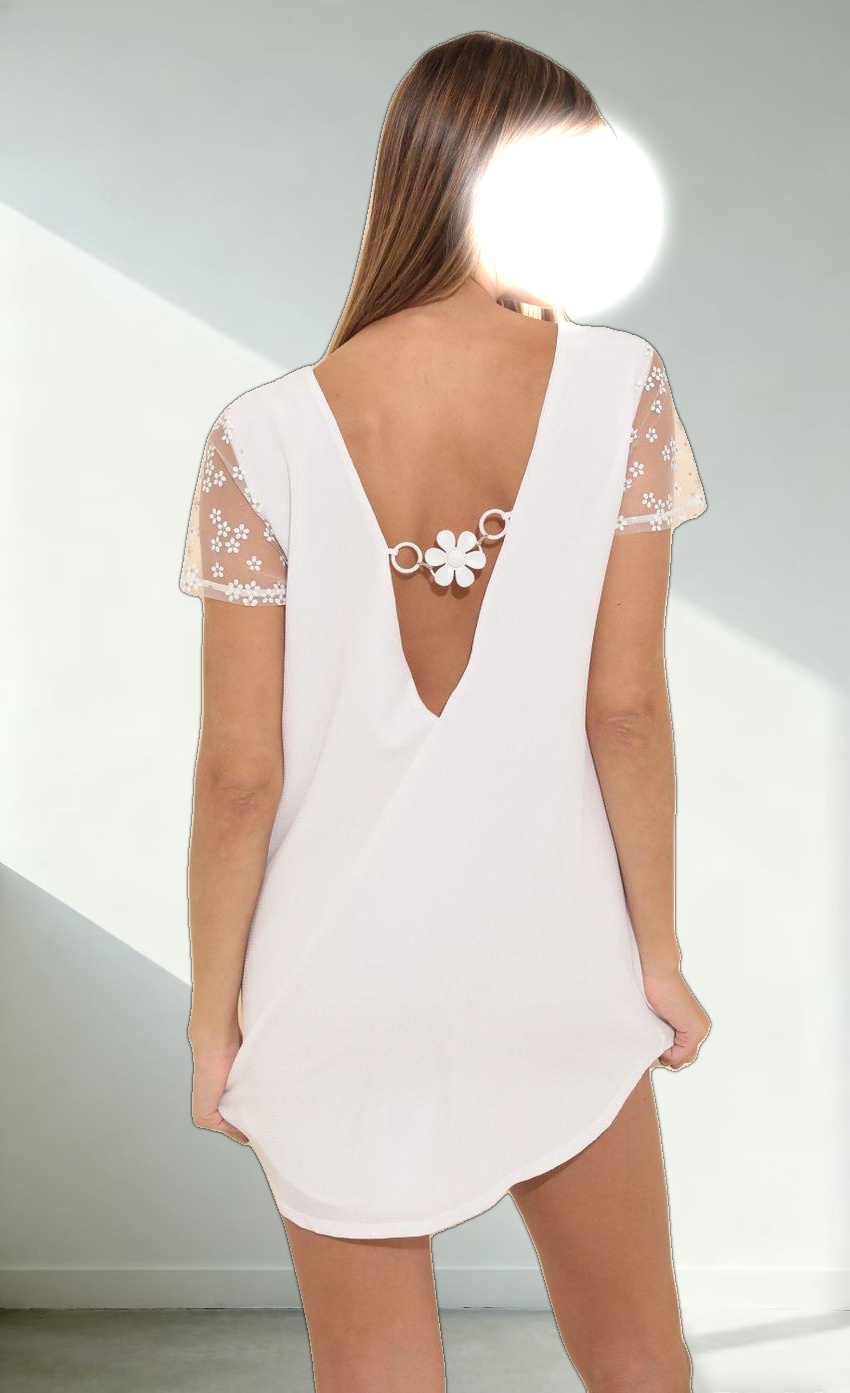 Shirt Dress in White floral