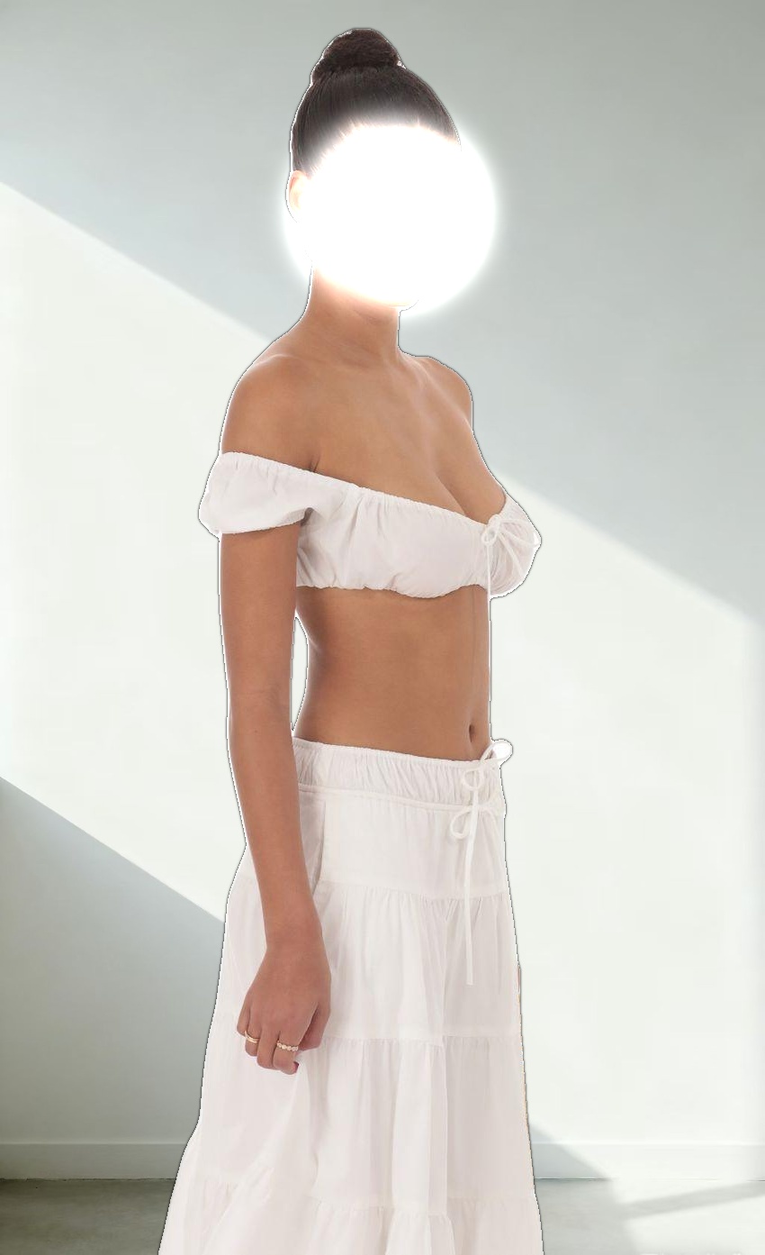 Off Shoulder Crop Top in White