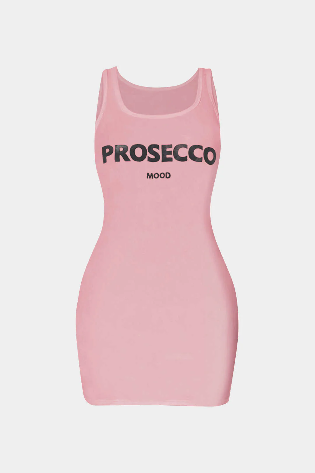 Printed Sleeveless Mini Dress with Letters