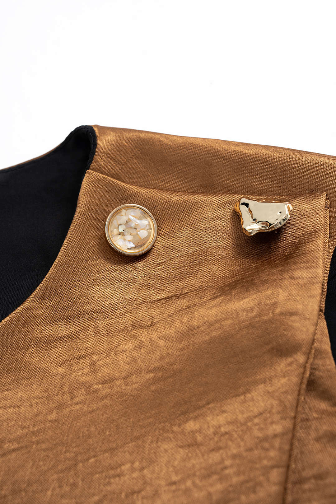 Satin Round Neck Asymmetric Tank Top