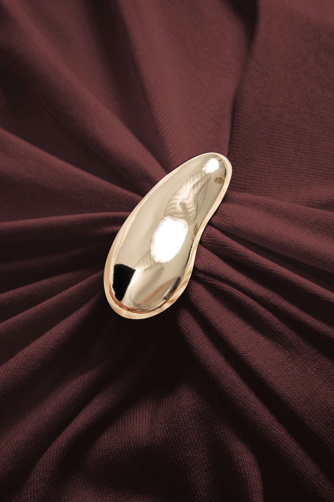 Metallic Ruched Single-Shoulder Long Sleeve Mid-Length Dress