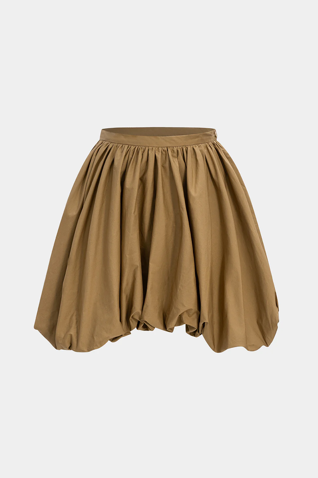 Solid Ruched Decorated Mini Skirt