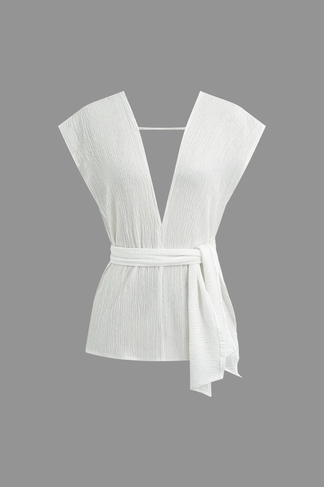 Tie-Waist V-Neck Pants Set