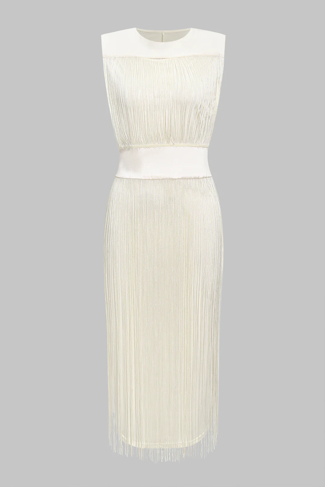 Fringe Patchwork Sleeveless Mid-length Dress