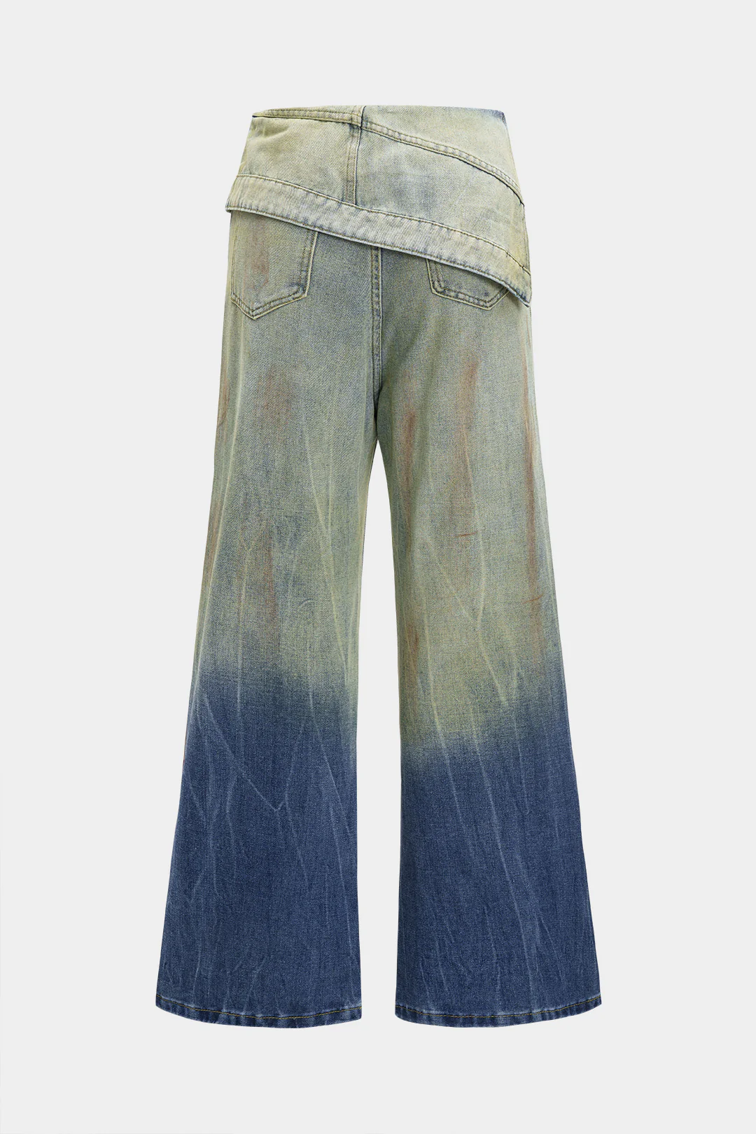 Washed Wide Leg Denim Jeans