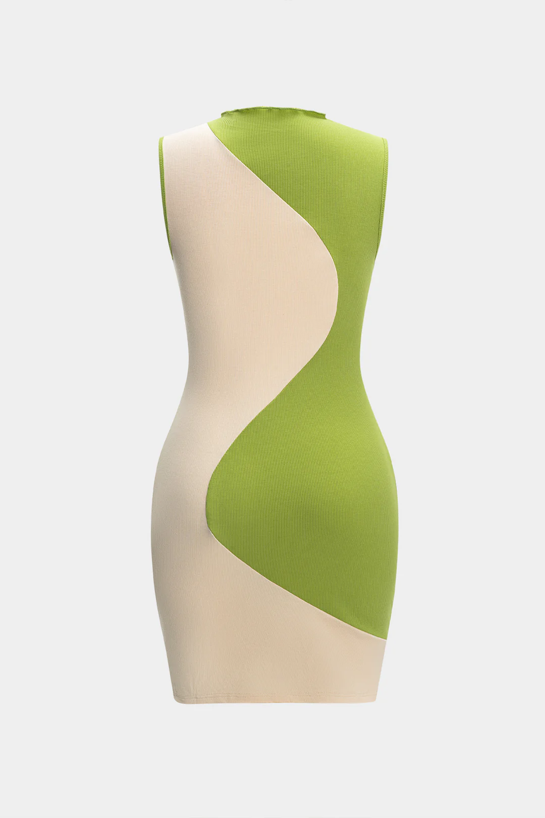 Contrast Patchwork Sleeveless Mini Dress