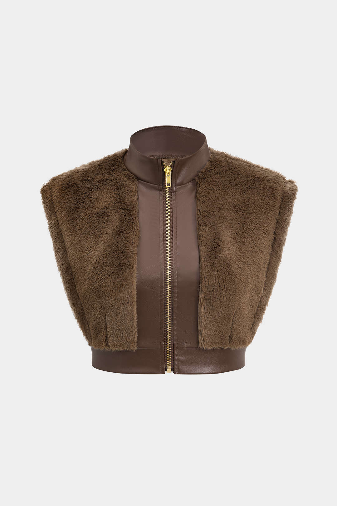 Faux Leather and Fur Patchwork Skirt Set