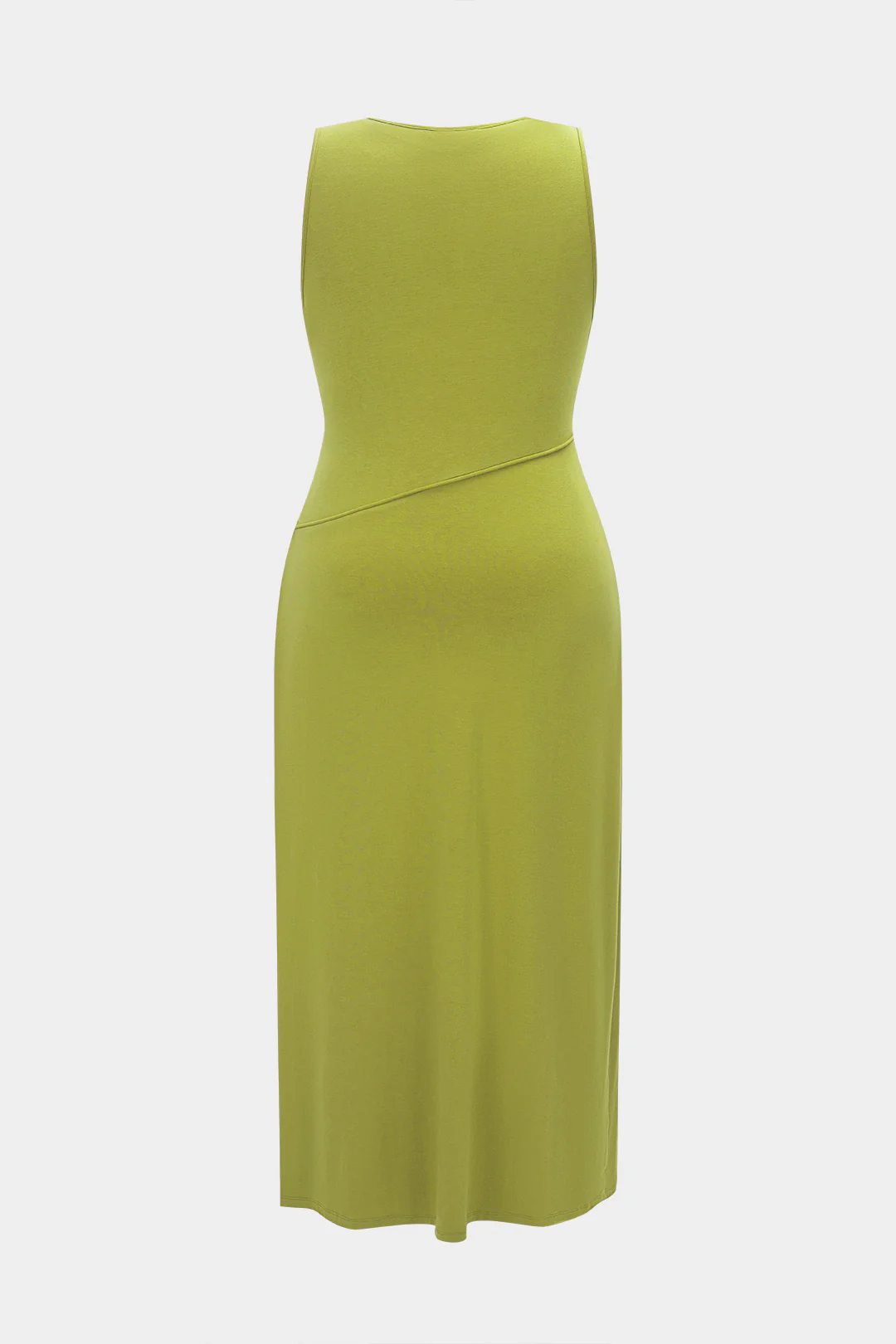 Plus Size Ruched Sleeveless Mid-length Dress