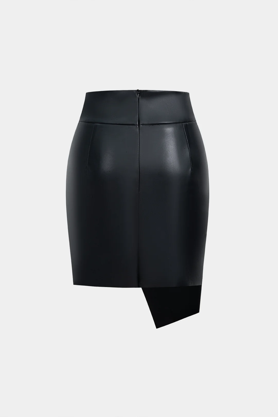 Faux Leather Zippered Skirt
