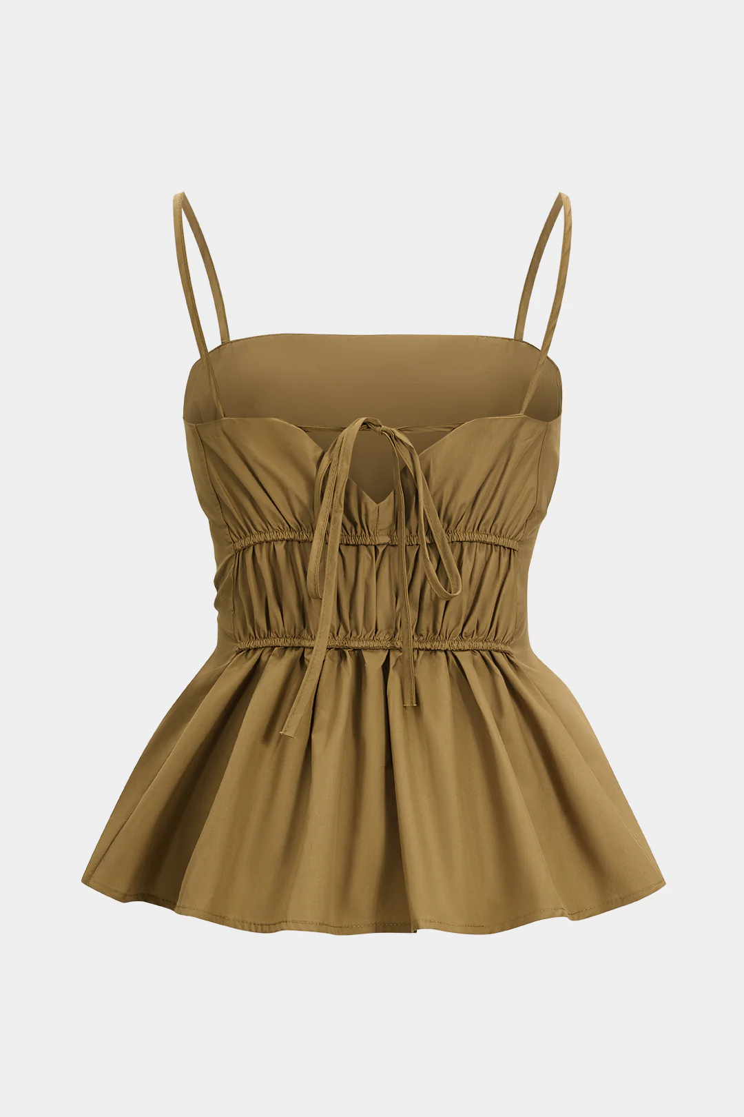 Shirred Strappy Slip Camisole Top