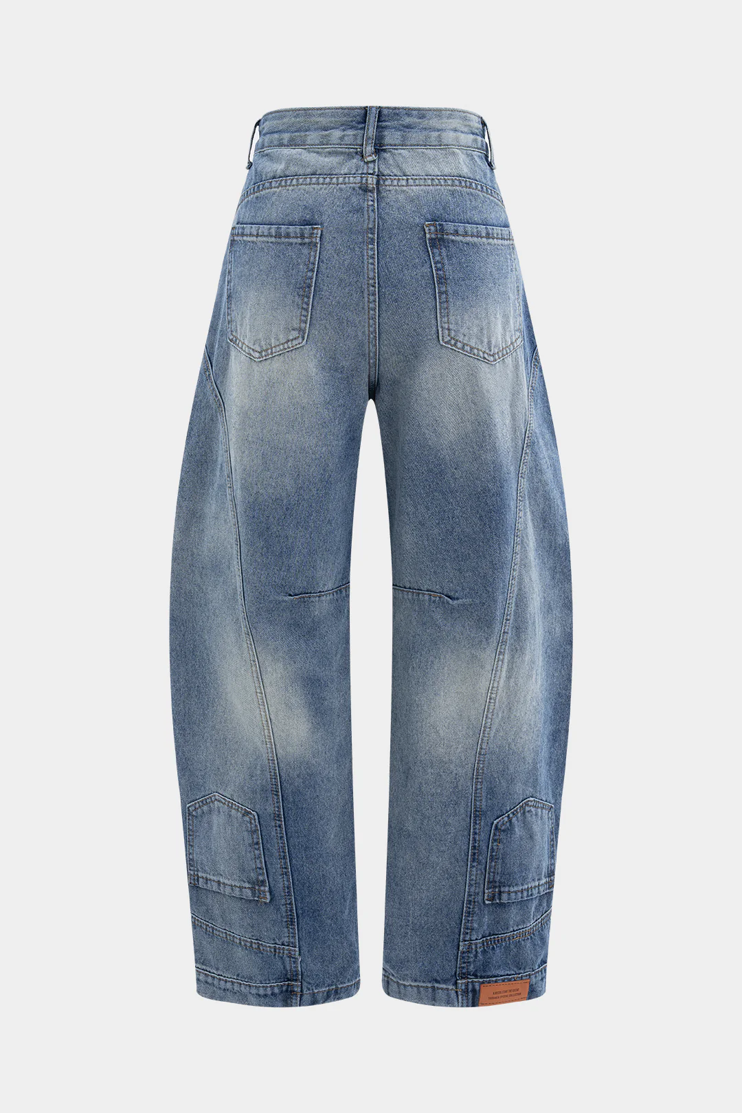 Denim Washed Wide Leg Jeans