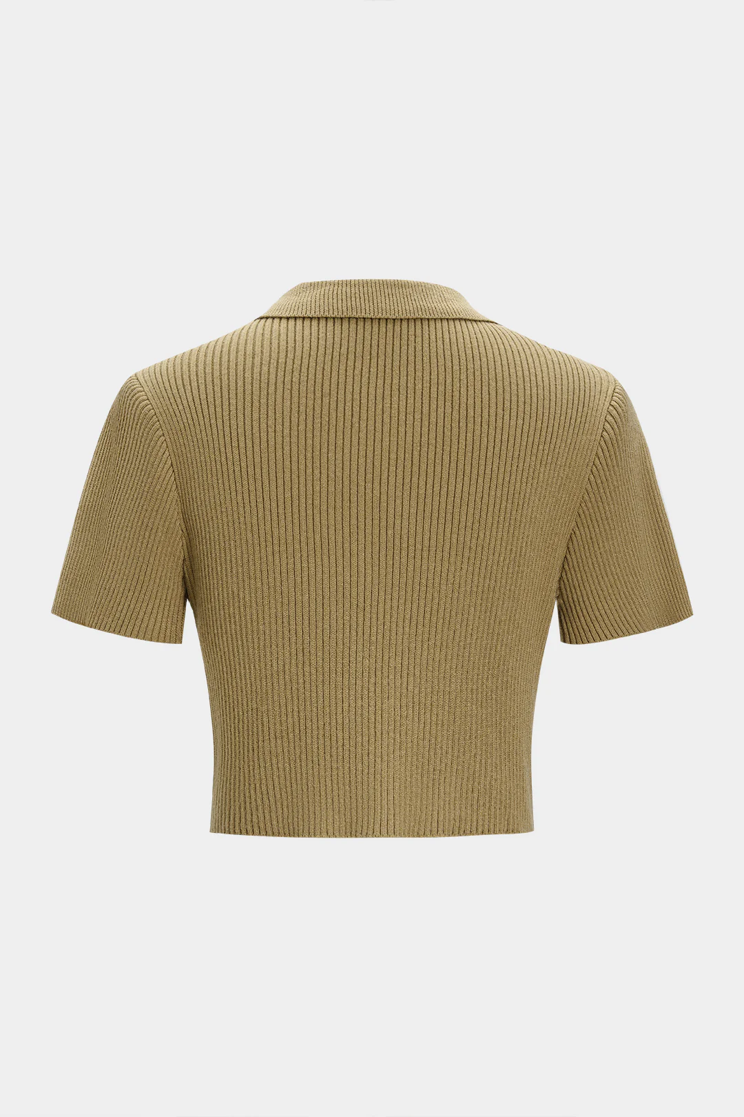 Knit Contrast Asymmetrical Metallic Button Short-Sleeve Top