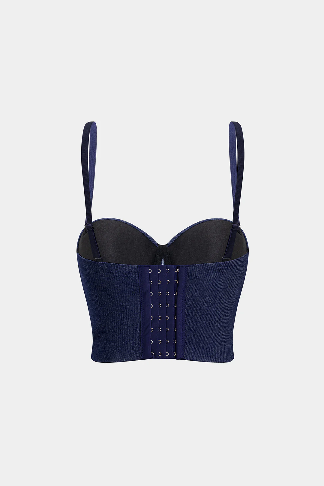 Denim Detachable Chain Corset Tube Top