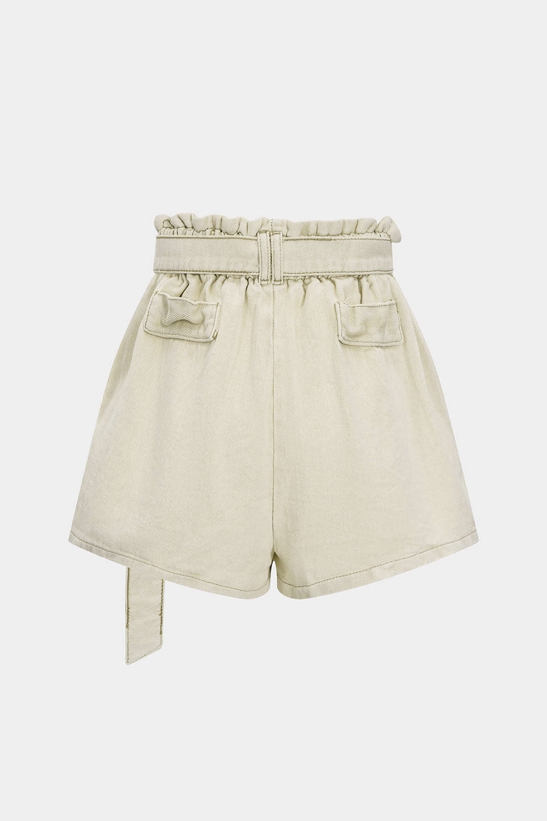 Ruched High Waist Belted Shorts