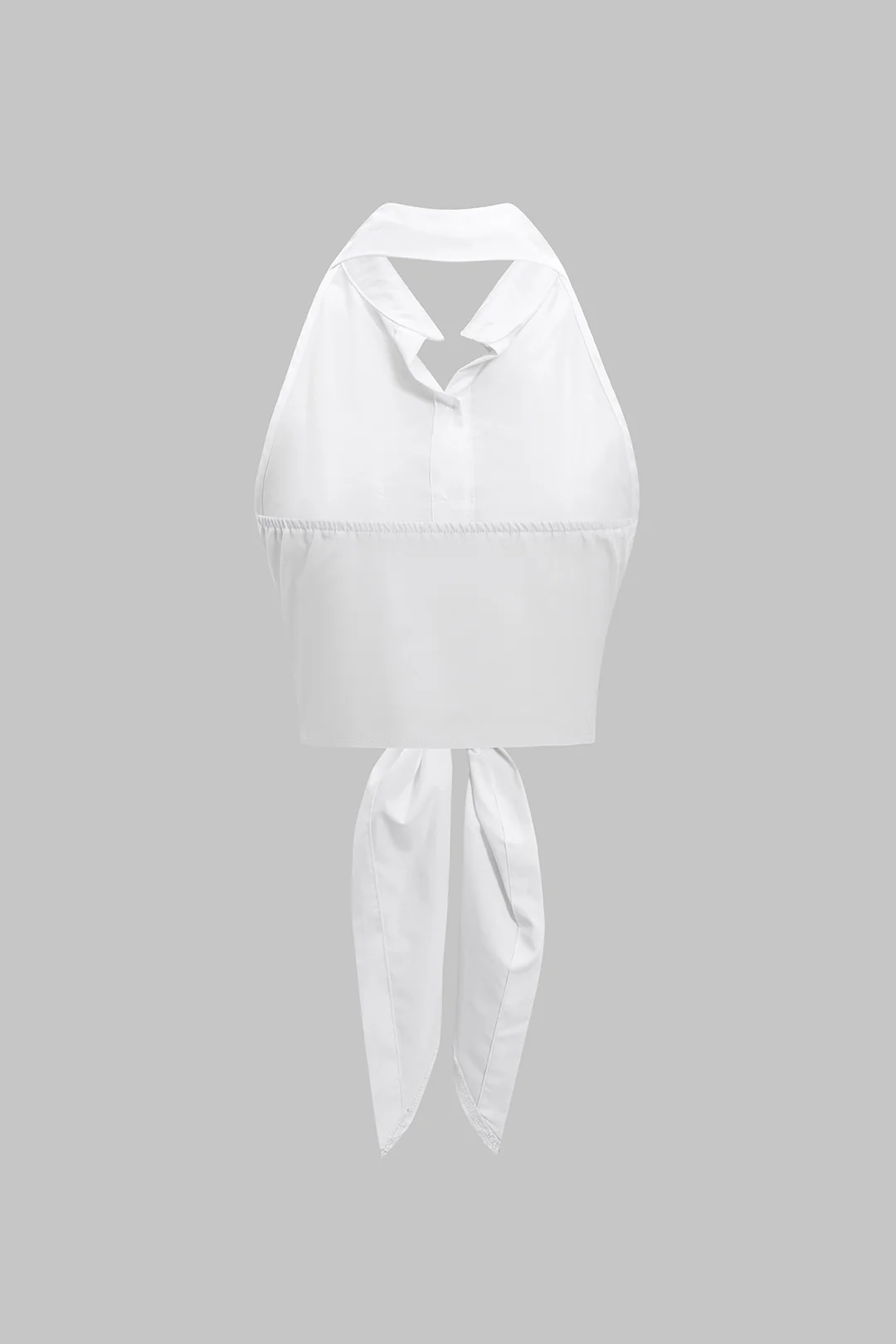 Halter Neck Button-Tie Front Backless Camisole Top