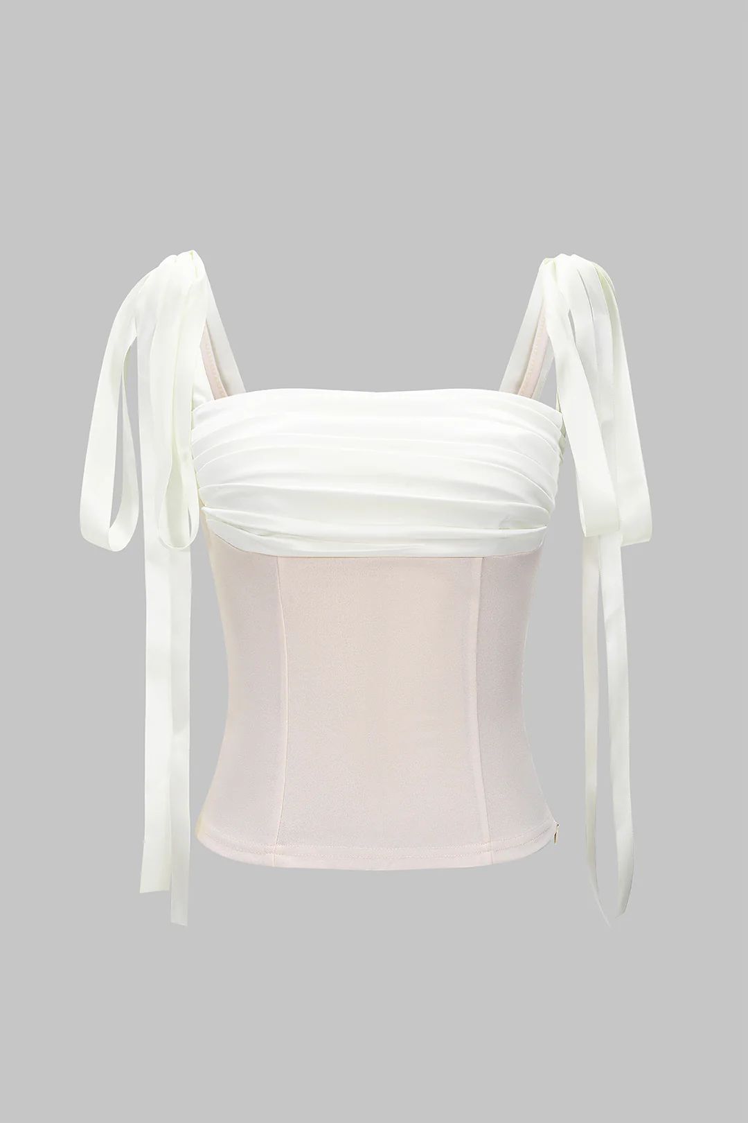 Satin Ruched Tie-Up Slip Cami Top