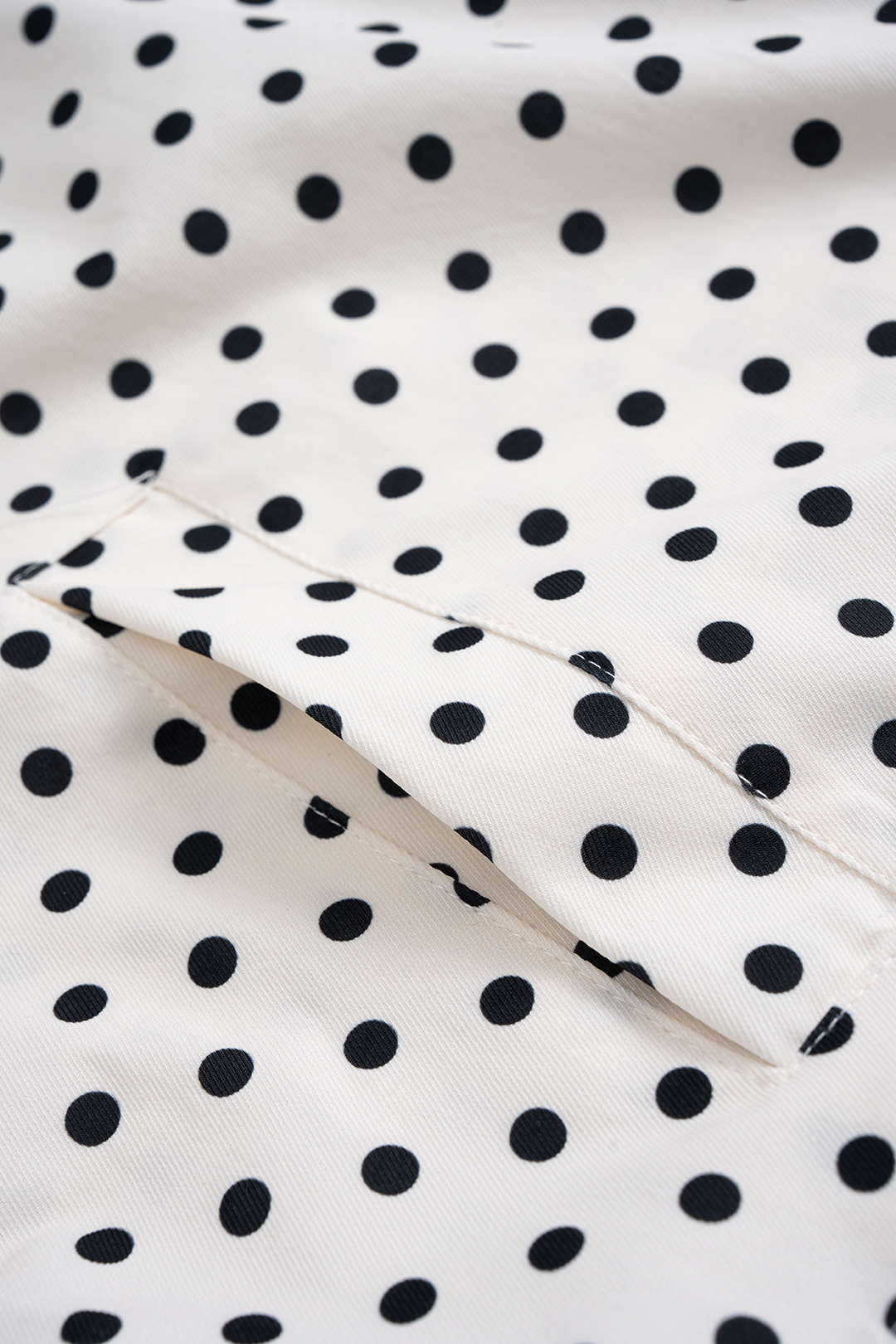 Polka Dot Print Zippered Long Sleeve Top