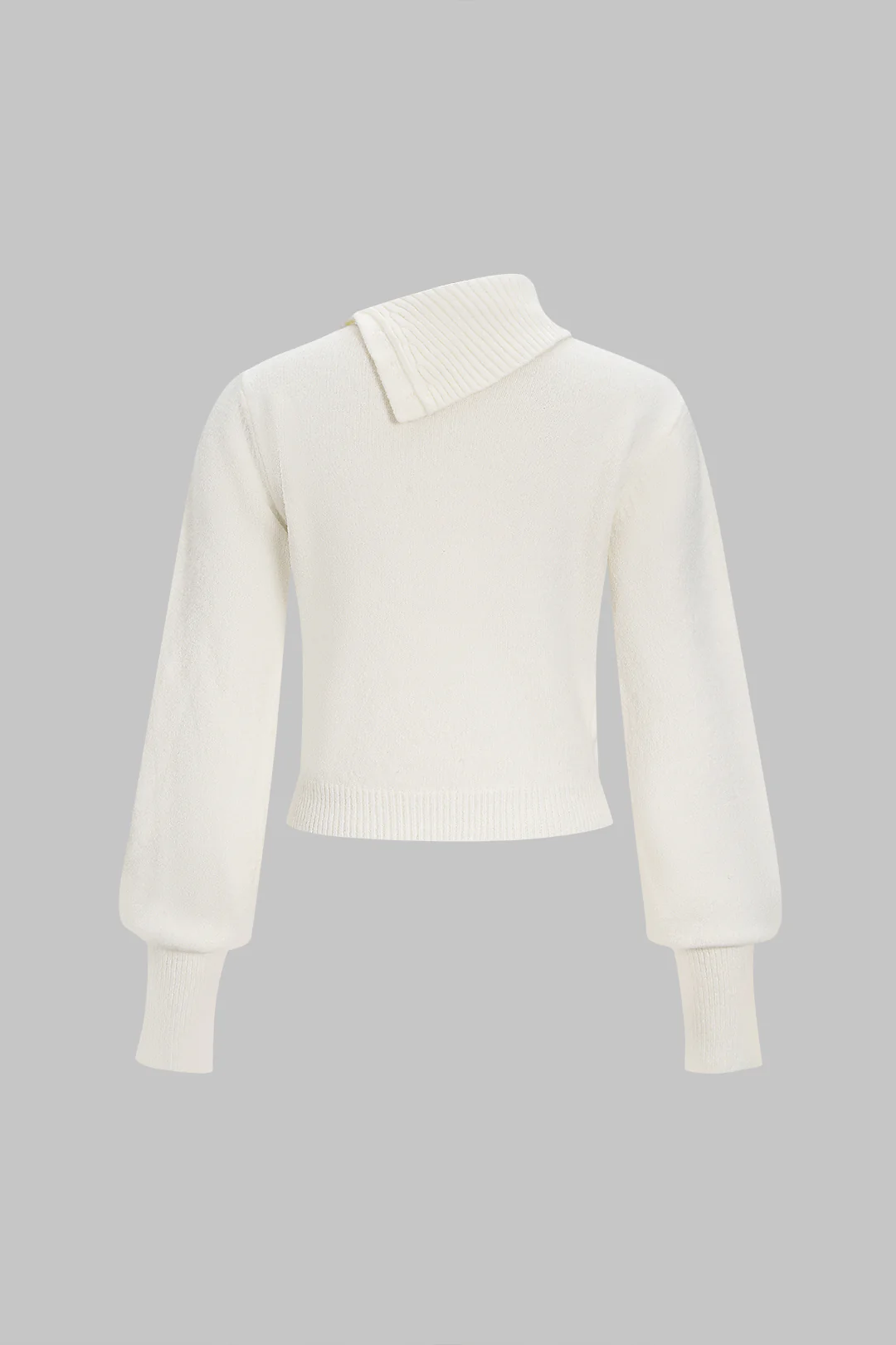 Asymmetrical Button Long Sleeve Sweater Top