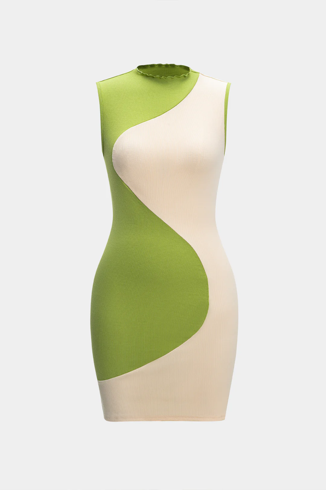 Contrast Patchwork Sleeveless Mini Dress