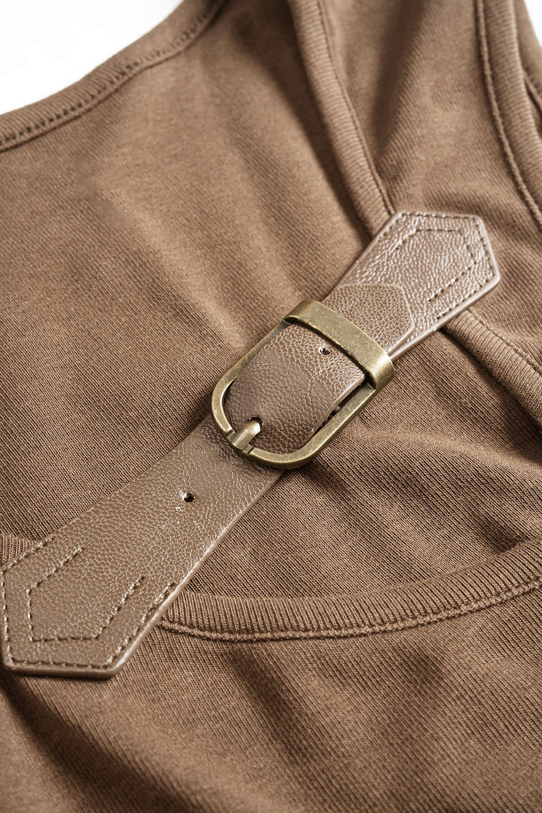 Plus Size Ruched Patchwork Belted Tank Top