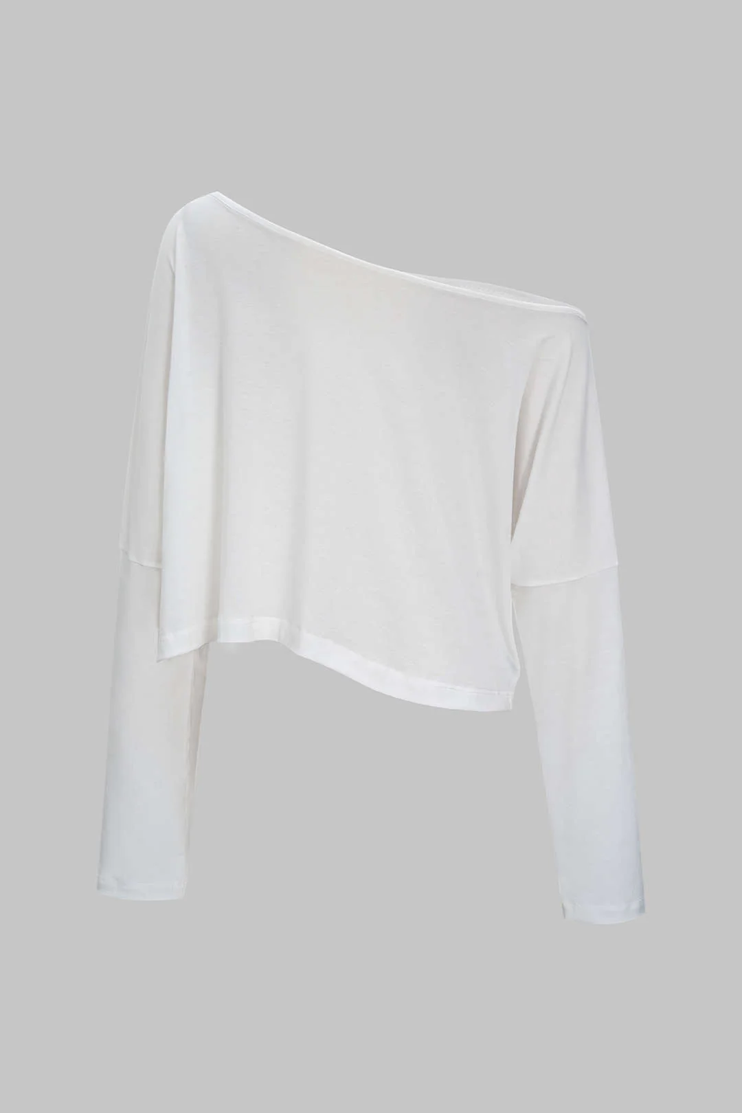 Asymmetrical Neck Long-Sleeved Top