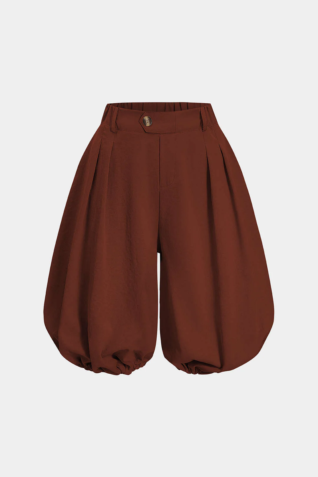 Solid Pleated Lantern Shorts