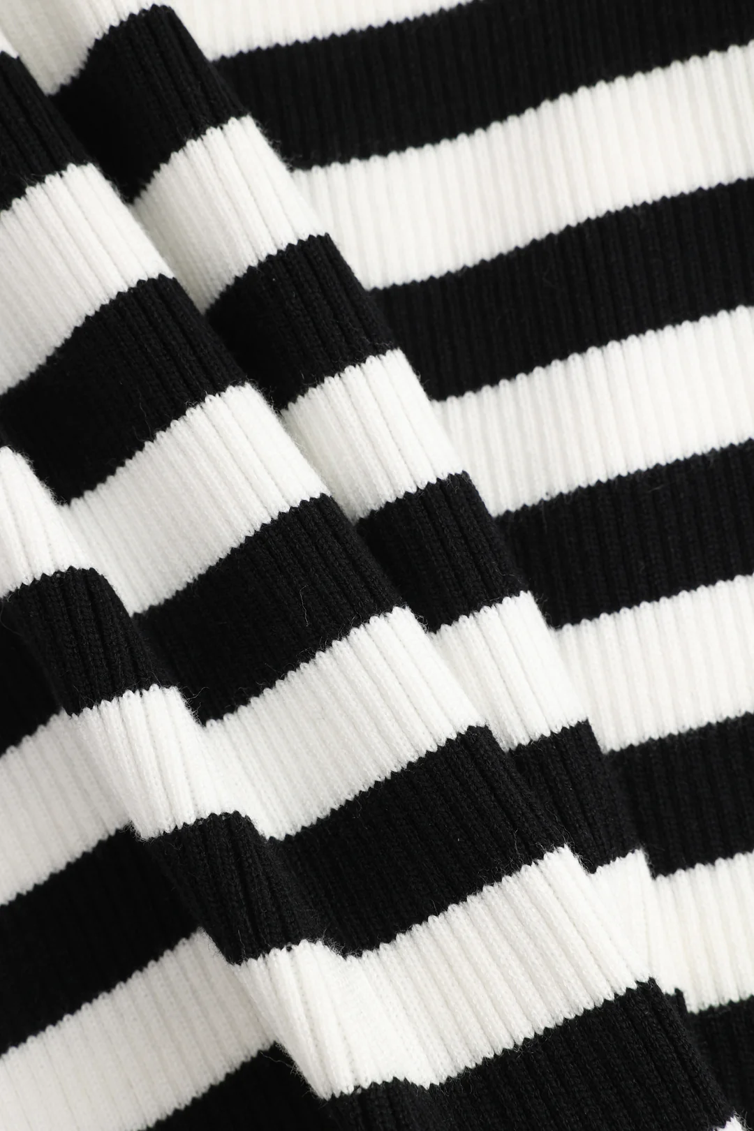 Knit Zebra Stripe Off Shoulder Long Sleeve Dress