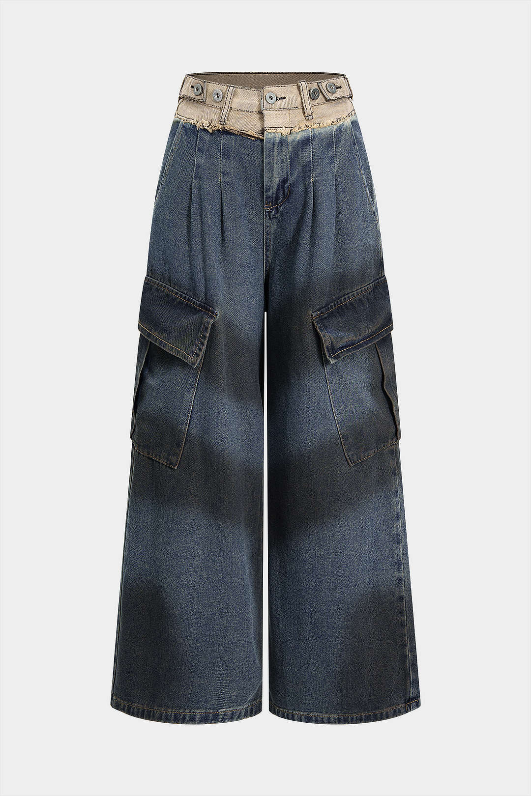 Contrast Pocket High Waist Denim Jeans