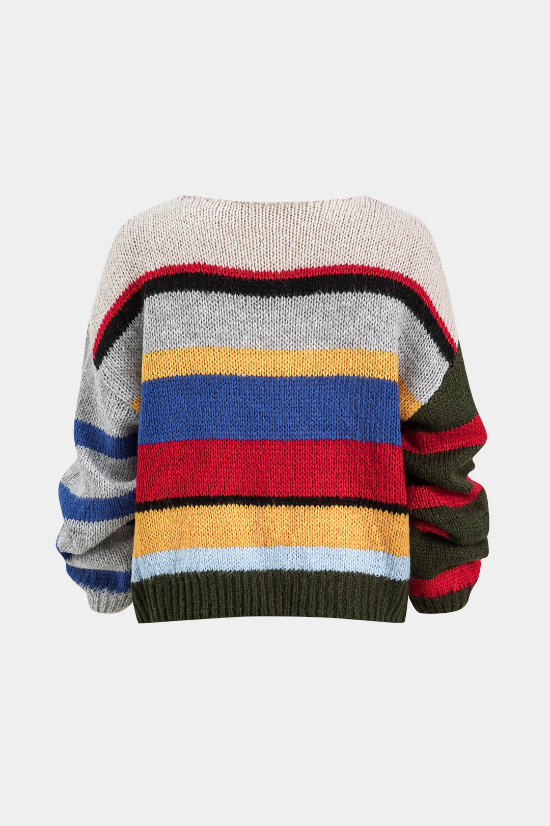 Simple Knit Color - Blocked Long - Sleeve Top