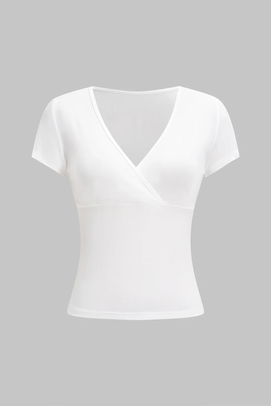 Solid V-Neck Short-Sleeve T-Shirt