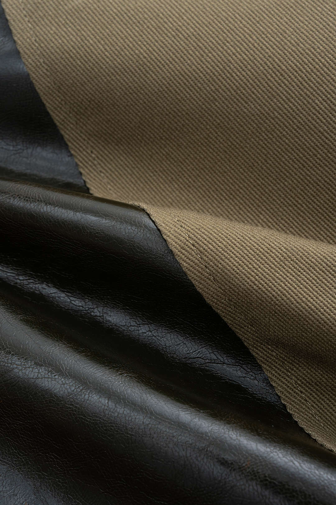 Faux Leather Patchwork Pocket Long Sleeve Top