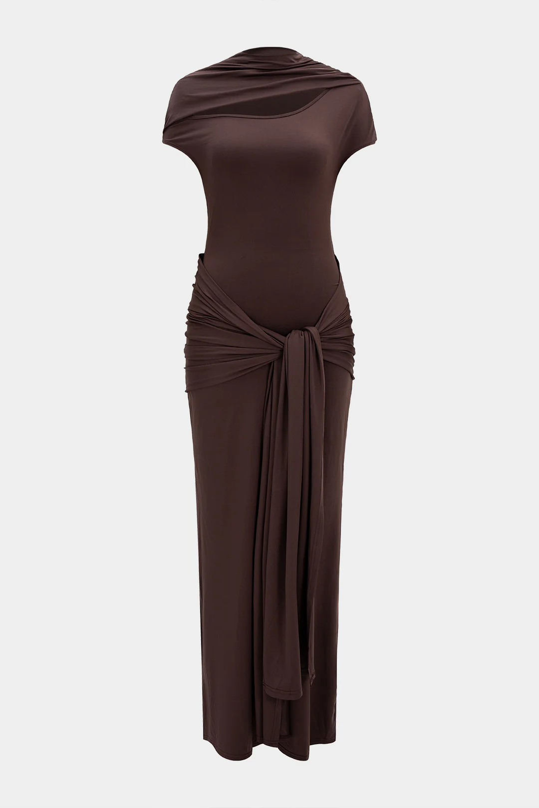 Strappy Cut Out Short-Sleeve Maxi Dress