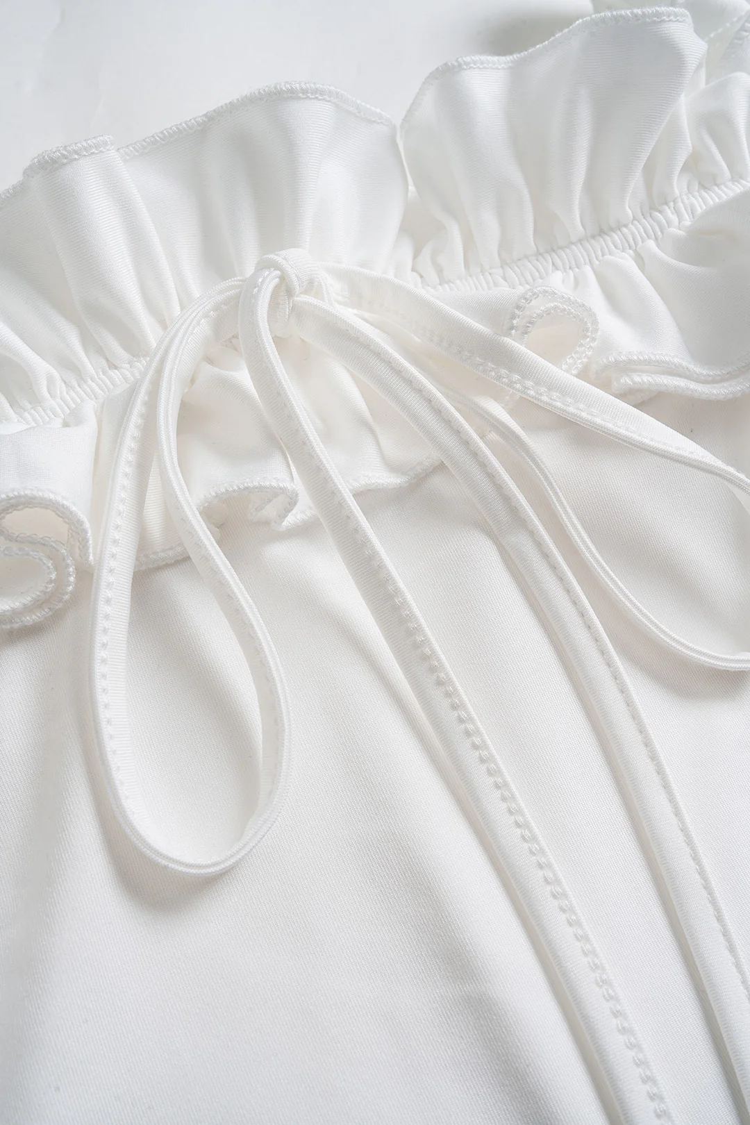 Tie-Front Off Shoulder Patchwork Scallop Edge Maxi Dress