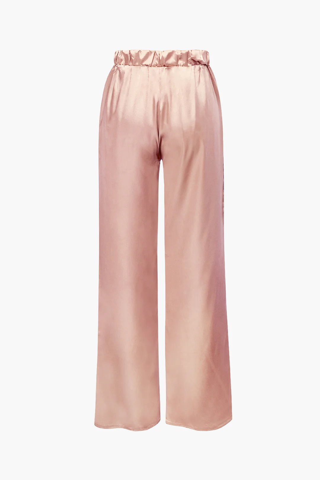 Satin Button-Up Long-Sleeve Shirt and Pants Ensemble