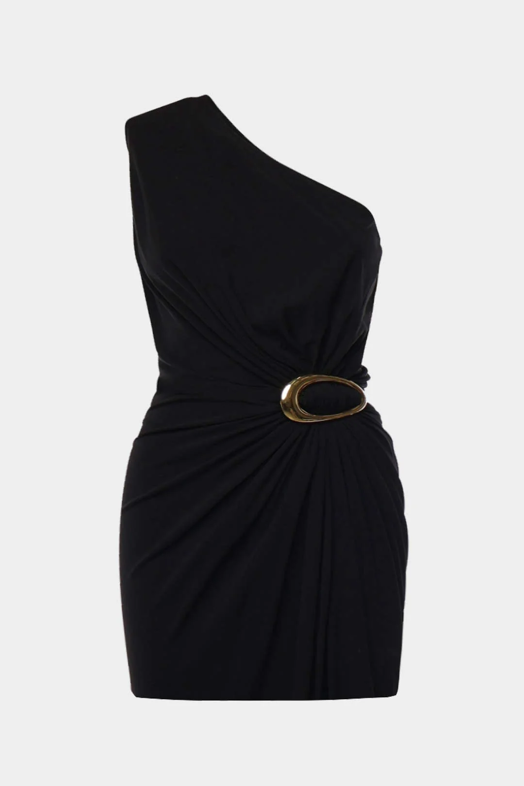 Plus Size Metallic One Shoulder Sleeveless Mini Dress