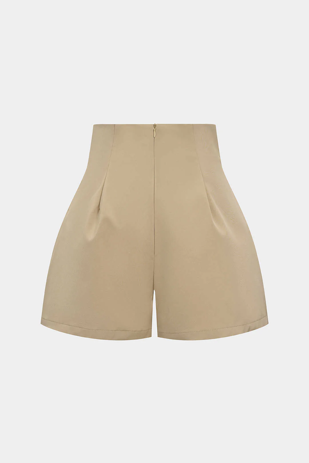 High-Waisted Ruched Zipper Shorts
