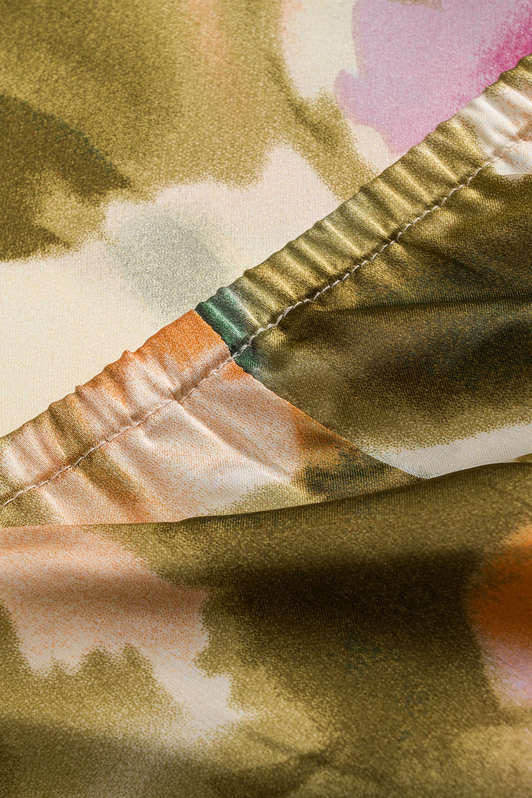 Plus Size Floral Print Satin Ruched Slip Mini Dress