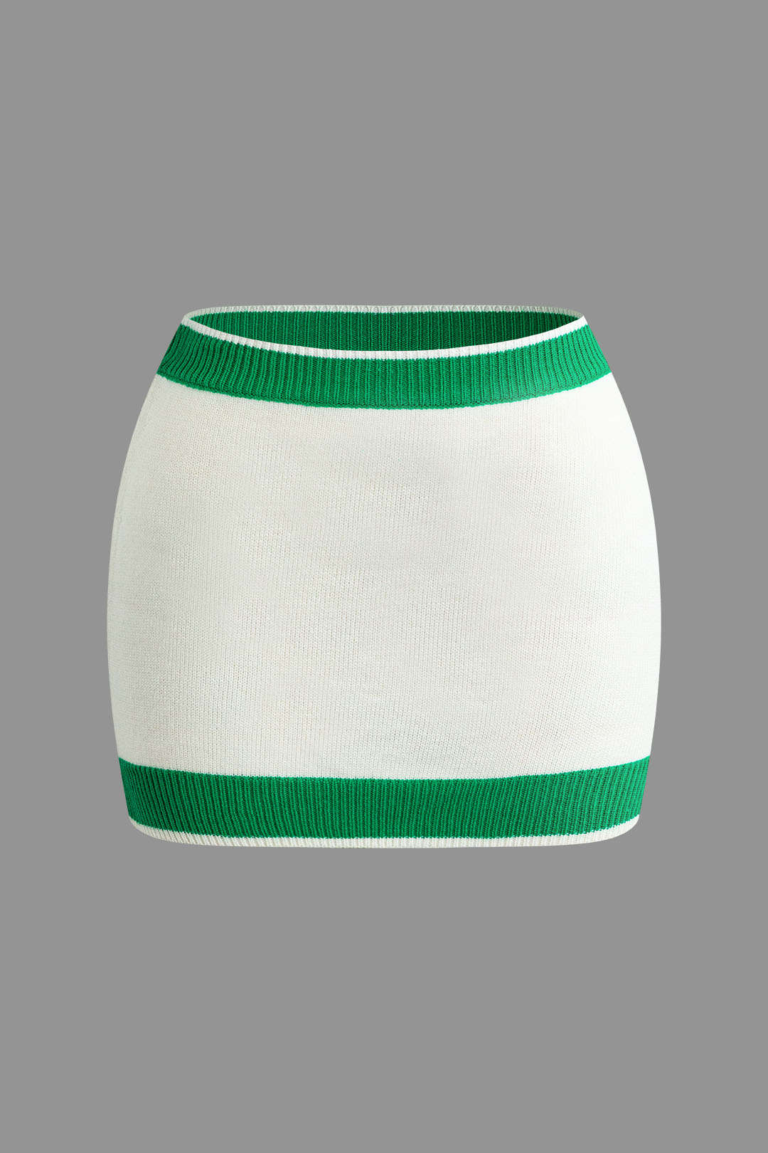 Contrast Collar Cropped Knit Top and Mini Skirt Set