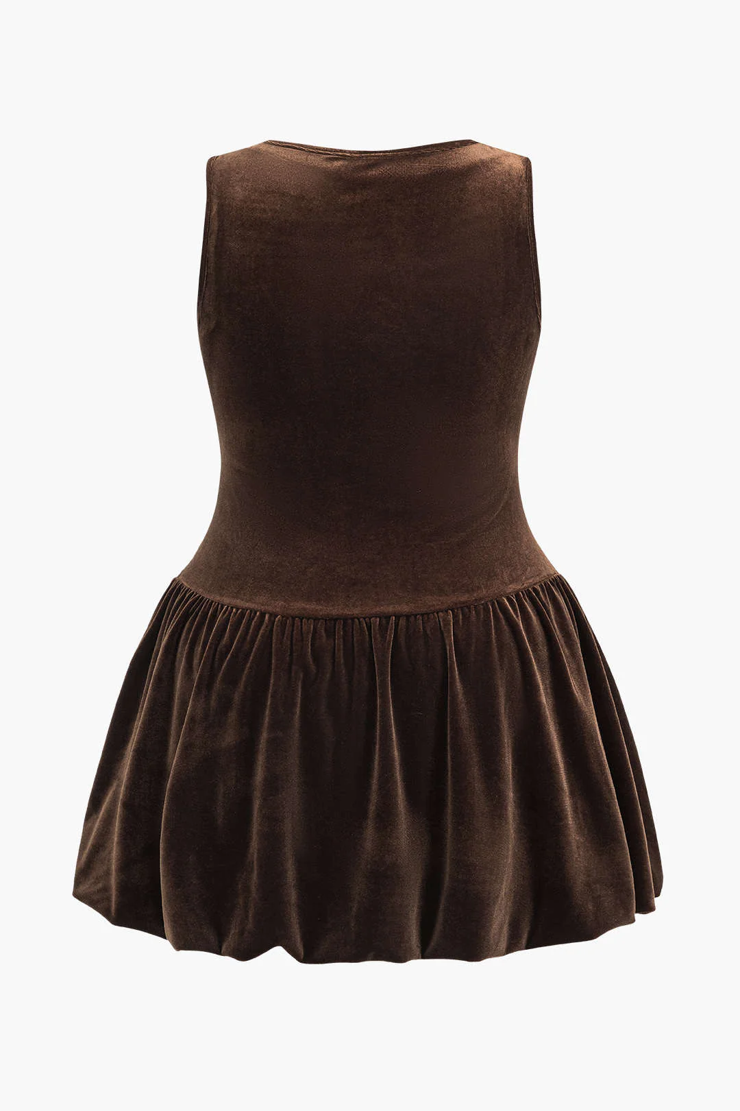 Plus Size Solid Knit Round Neck Ruffled Mini Dress