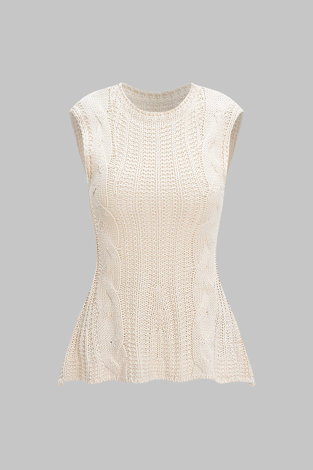 Cable Knit Sleeveless Tank Top