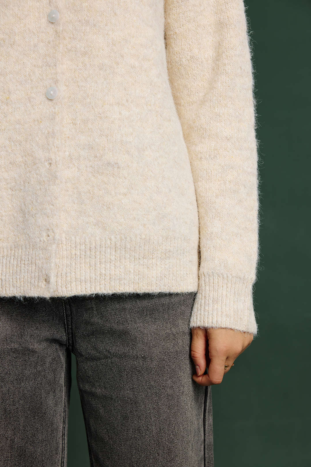 Solid Button Knit Cardigan