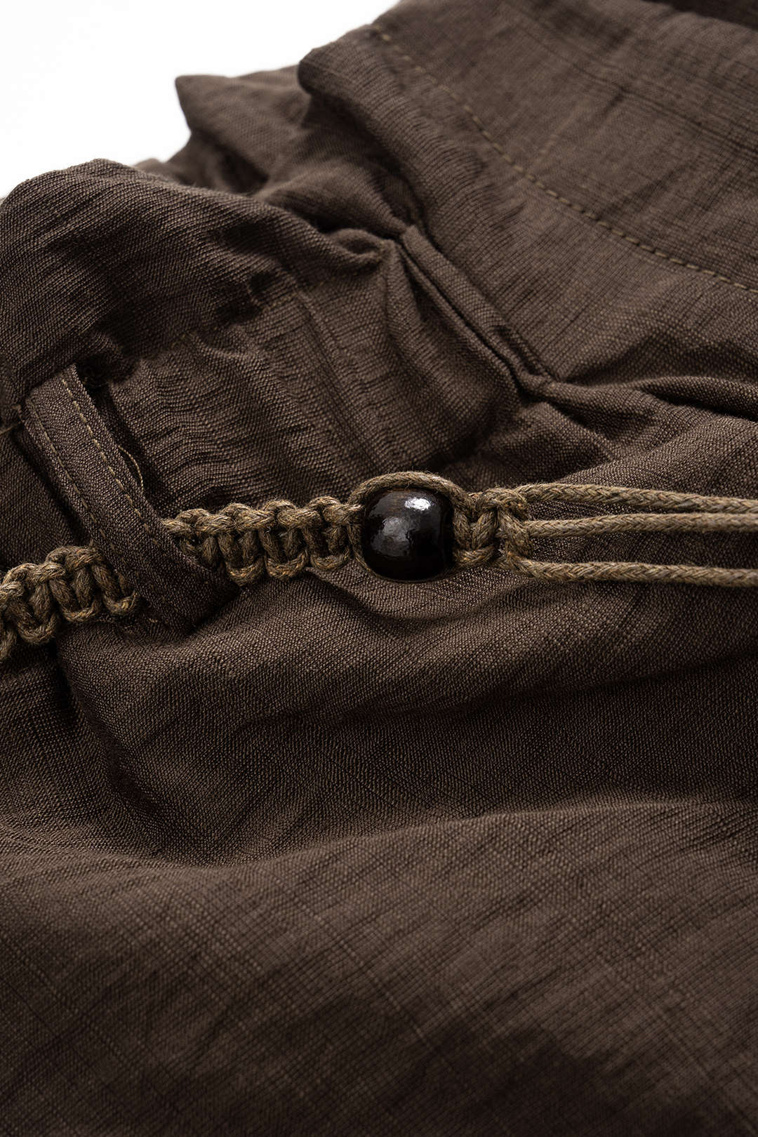 Solid Ruched Belted Shorts