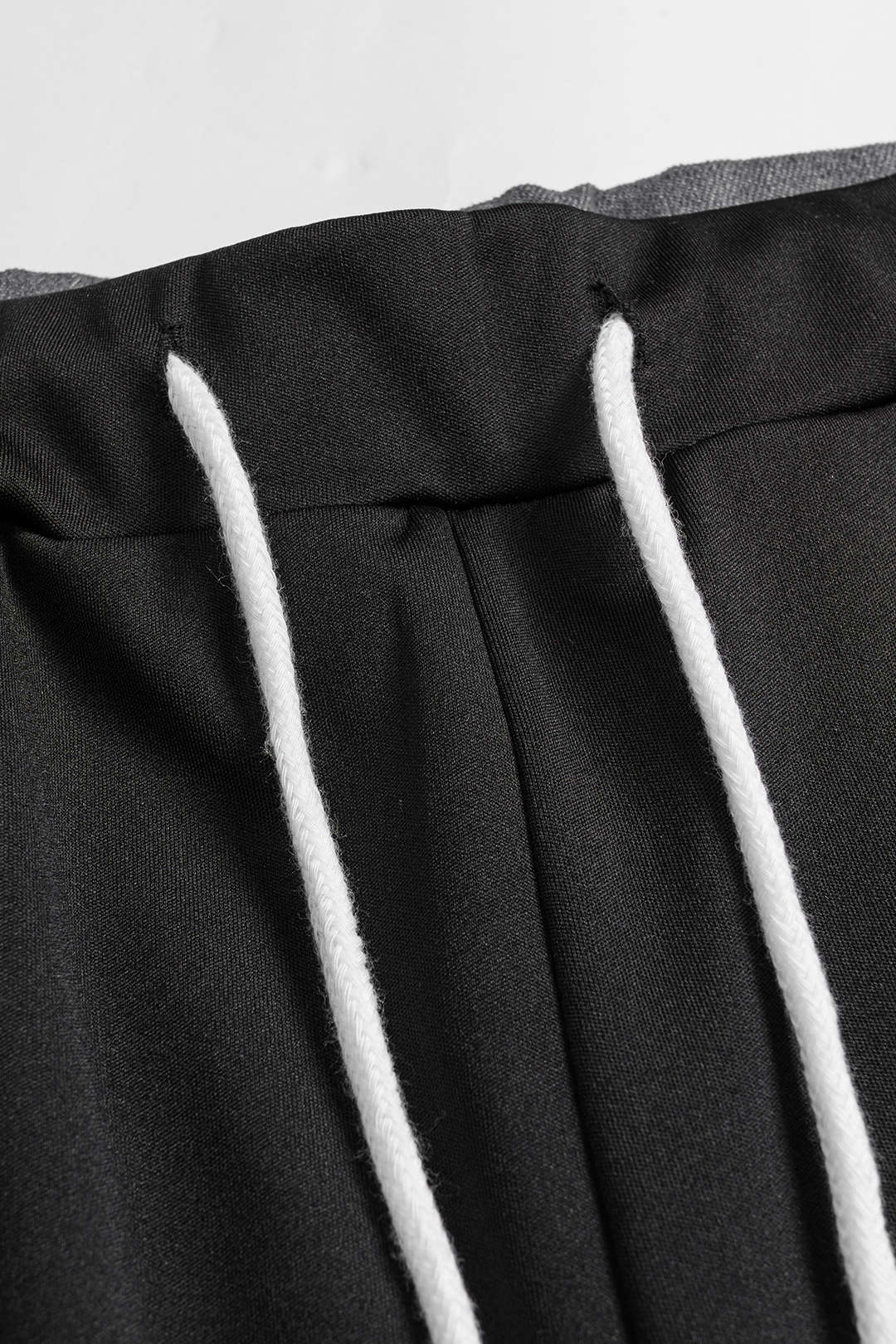 Contrast Denim Patchwork Tank Top And Drawstring Wide Leg Trousers Set