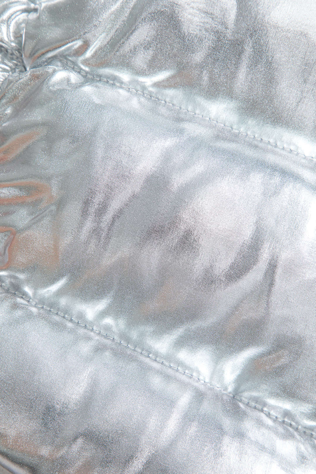 Metallic Ruched Mini Puffer Skirt