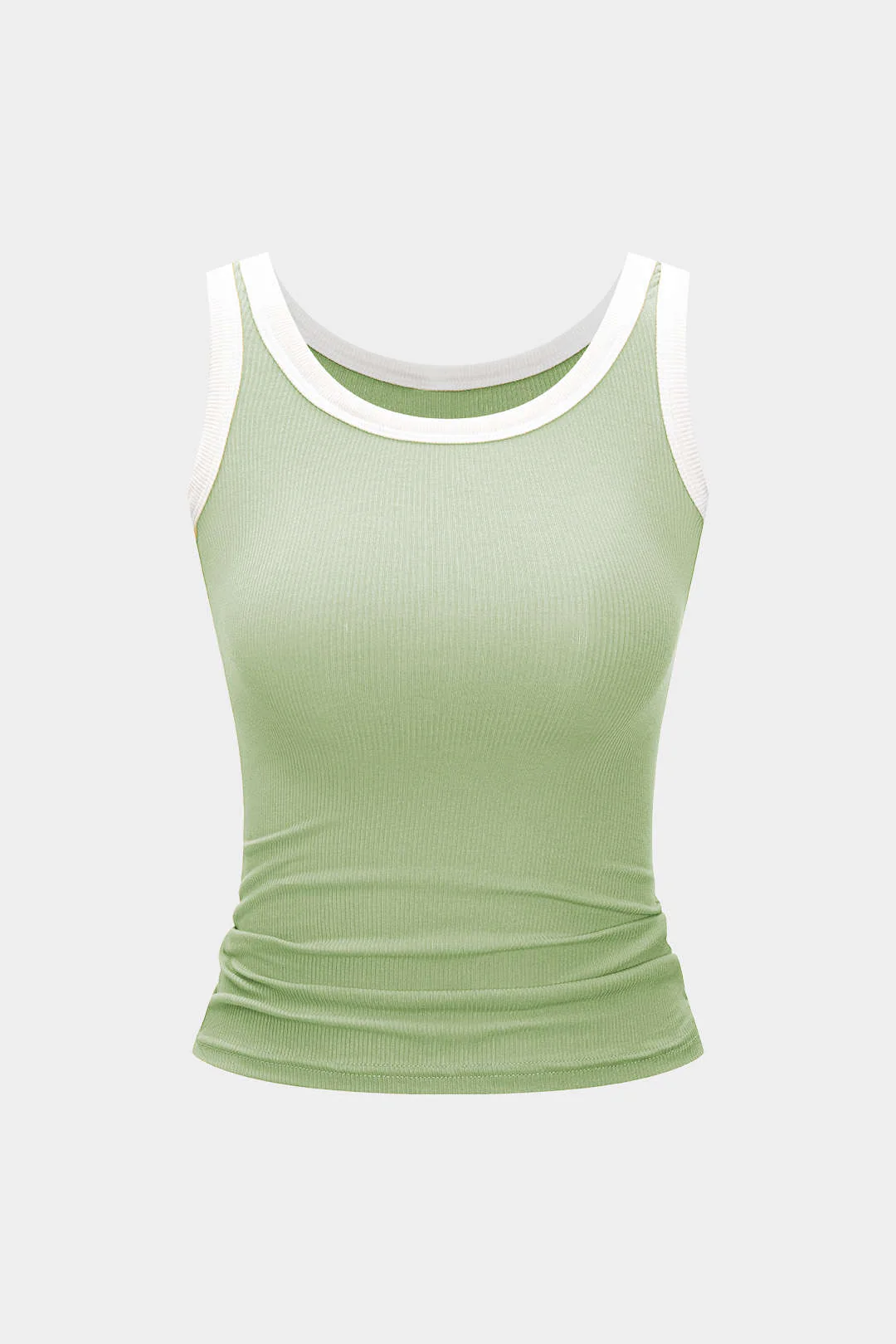 Ribbed Contrast Tank Top
