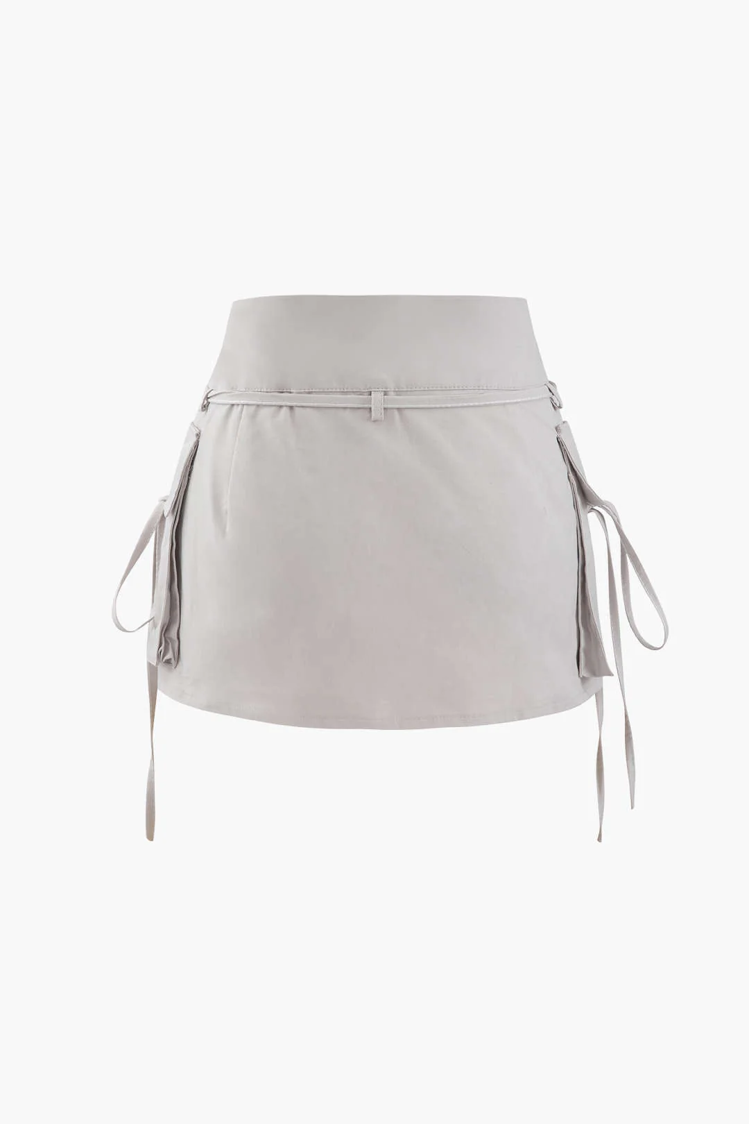 Low-Rise Tie Cargo Mini Skirt