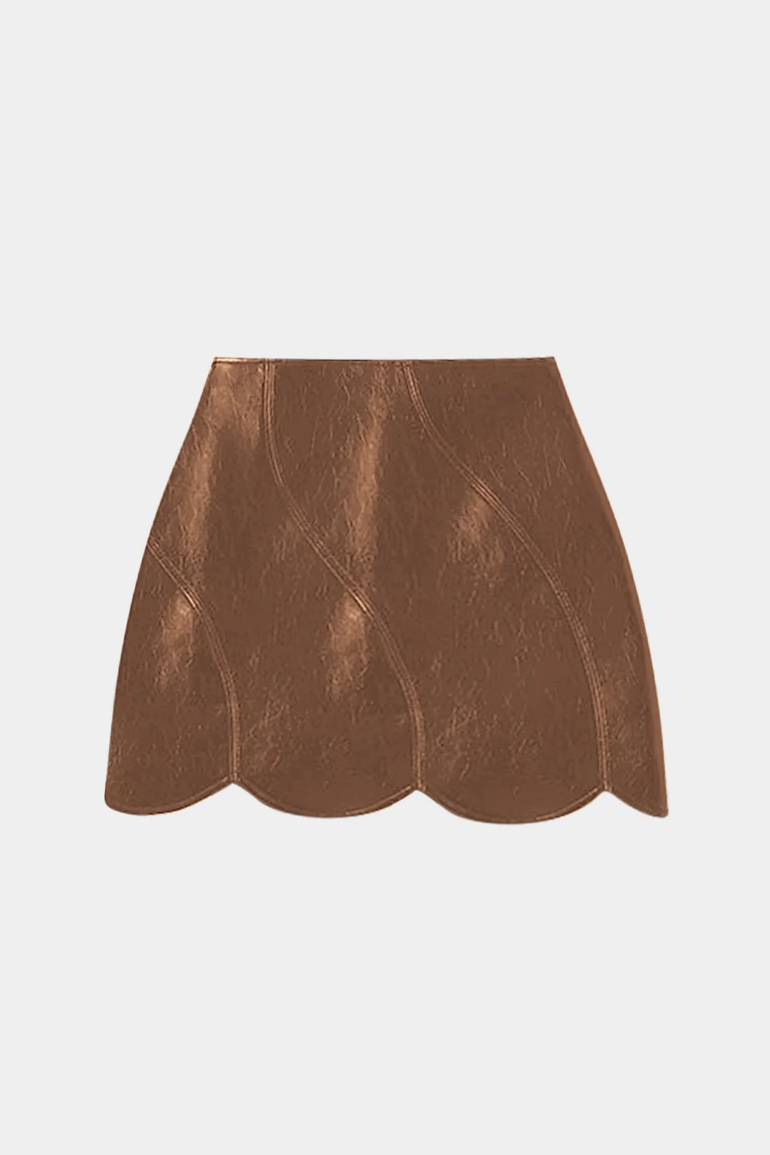 Artificial Leather Asymmetrical Mini Skirt