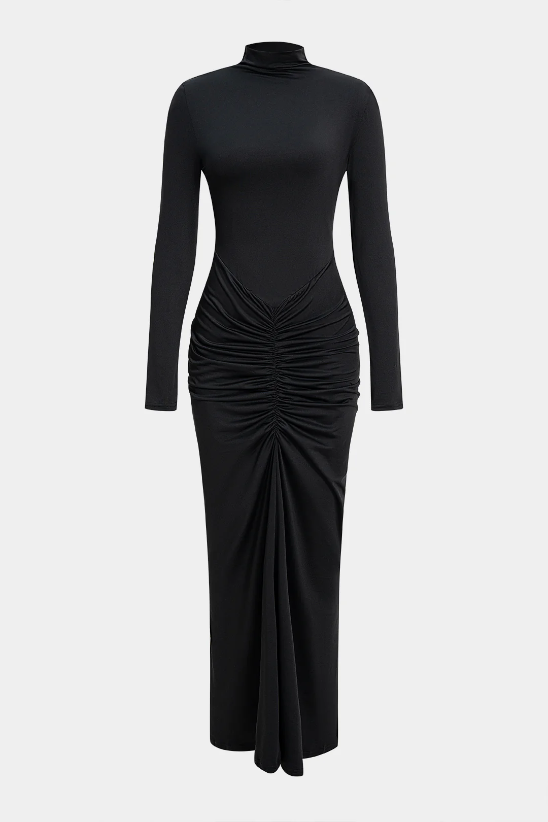 Ruched Long Sleeve Maxi Dress