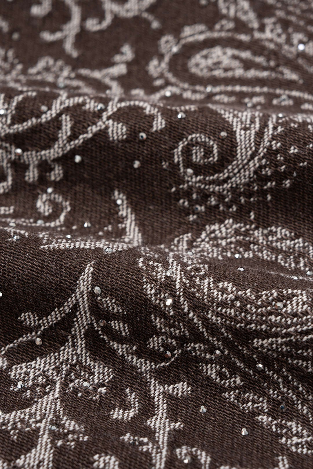 Retro Paisley Print Denim Straight Leg Jeans